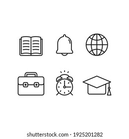 Back to school flat vector icons set. Education flat vector icons set