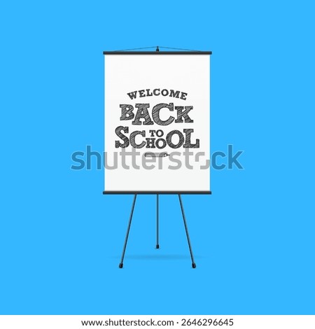 Back to School Flip Chart Mockup with Blue Background