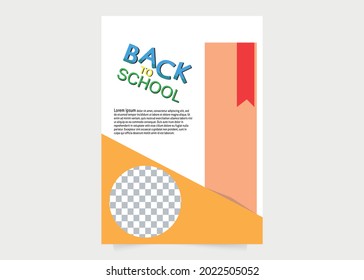 Back to school flyer. Brochure in A4 format. Poster flyer pamphlet brochure cover design layout space for photo background
