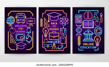 Back to School Flyer Concepts. Vector Illustration of Education Promotion.