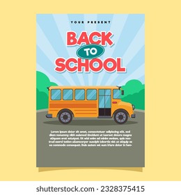 Volver a la plantilla de carteles de volante escolar con bus escolar