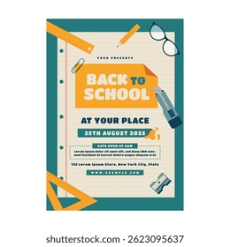 Zurück zur Schule Flyer Poster Template Design