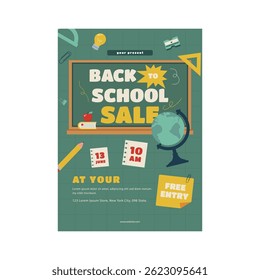 Back to school flyer poster template design