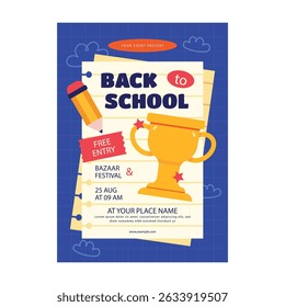 Back to school flyer poster template design