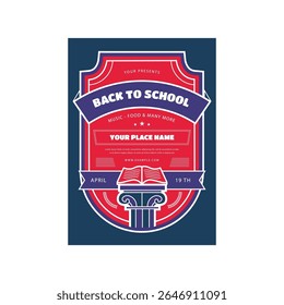 Back to school flyer poster template design art
