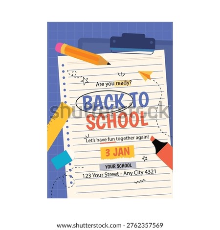 Back to school flyer poster template design