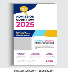 back to school flyer template or School admission flyer poster, admission promotion school flyer template design, education advertisement