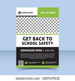 back to school flyer template design green nature