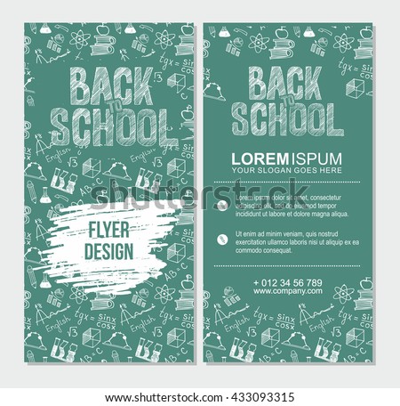 Back School Flyer Template Different School Stock Vector Royalty