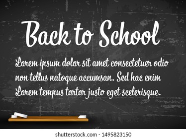 Back to school flyer - white text on a black blackboard