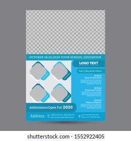 Back to school Flyer.Vector illustration design Colorful carving art. Education poster.
