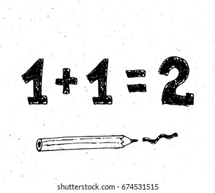 Back to School formula with pensil, vector illustration