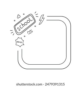 De vuelta al marco de la escuela en estilo garabato.