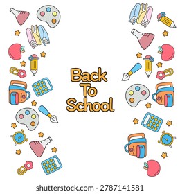 Back to School Frame with Education Doodle Border Illustration