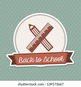back to school frame over vintage background vector illustration