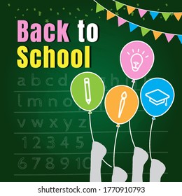 Back to school funny concept with icon