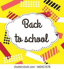 Back to school geometric colorful background