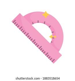 back to school geometry protactor supply icon isoalted image vector illustration