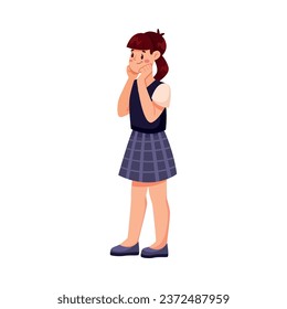 Back to School with Girl Pupil Character Vector Illustration