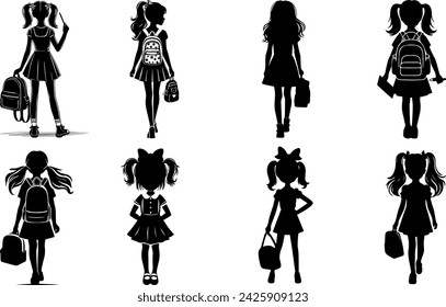 Back To School Girl Silhouette