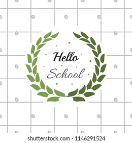 back to school glitter background with green olive branch