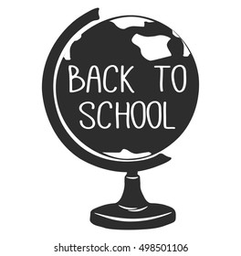 Back To School. Globe. Earth model. Vector illustration. Isolated on White Background