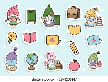 Back to school Gnome sticker, planner and scrapbook.