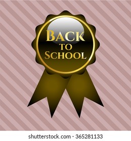 Zurück zum goldenen Emblem oder Abzeichen der Schule