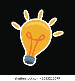 Back to school graphic with a bright yellow lightbulb idea for learning. Suitable for educational materials, presentations, and websites.