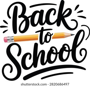 Back to School Graphic Design with Pencil Illustration for Educational Marketing