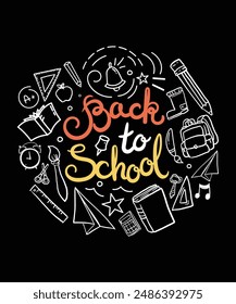 Back To School Graphic Design Typography Vector Illustration Art T-Shirt Design, best gift for teacher, student, boy, girl