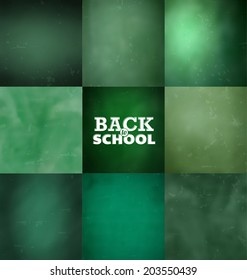 Back to school green board background set