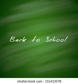 Back to School Green Chalkboard Background. Vector illustration.  