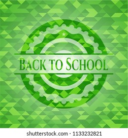 Back to School green mosaic emblem