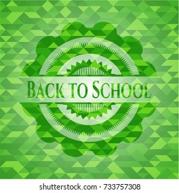Back to School green mosaic emblem