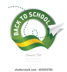 Back to School green yellow logo icon