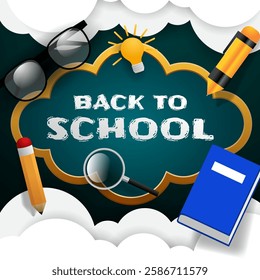 back to school greeting background. vector illustration