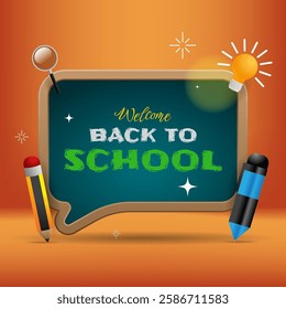 back to school greeting banner background