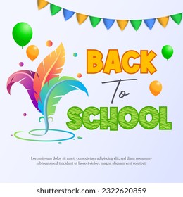 back to school greeting design, school day has arrived. feeling cheerful and happy on the day of school entry