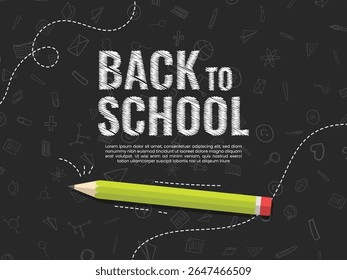 Back to school greeting educational elements. Vector illustration school greeting