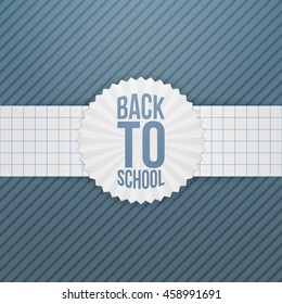 Back to School greeting Emblem on paper Ribbon
