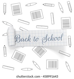 Back to School greeting paper Ribbon