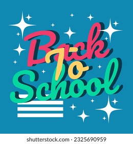 
volver al diseño de texto de saludo escolar sobre fondo azul