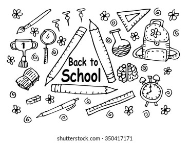 Back to school. Hand drawing illustration