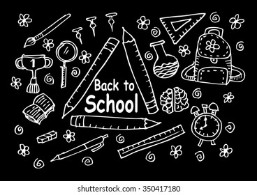 Back to school. Hand drawing illustration
