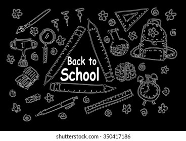 Back to school. Hand drawing illustration