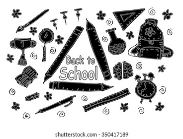 Back to school. Hand drawing illustration