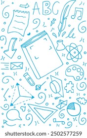 
Regreso a la escuela, dibujos a mano, para estudiar
