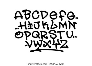 Back to school hand drawn alphabet black with grunge calligraphy and artistic school-themed letters in a creative typography design