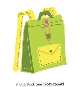 Back to school hand drawn backpack vector illustration for education, online learning, reading book, school and courses. International education day, teachers day concept art.
